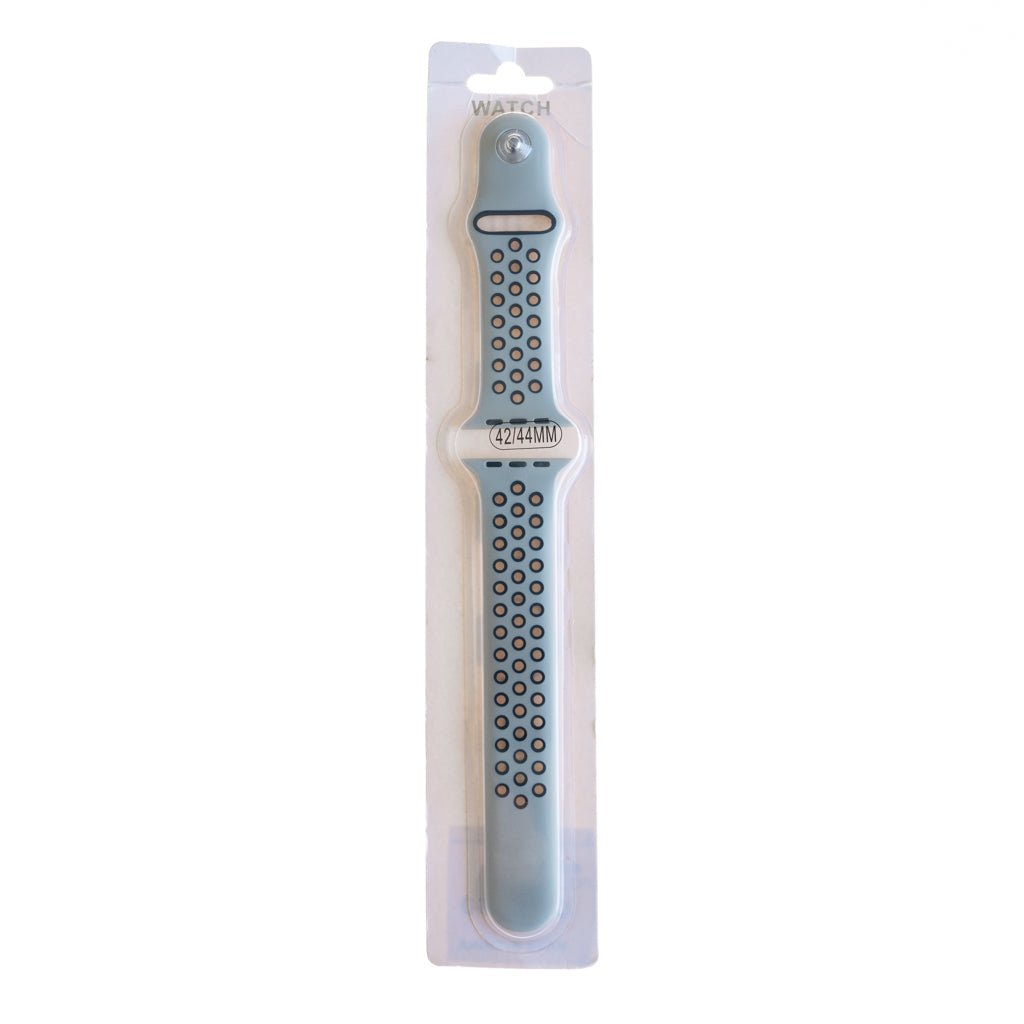 Accesorio el Rey Pulsera Tipo Nike Apple Watch 42 / 44 / 45 Mm Color Celeste Ceniza / Negro | TOP MOVIL Guatemala