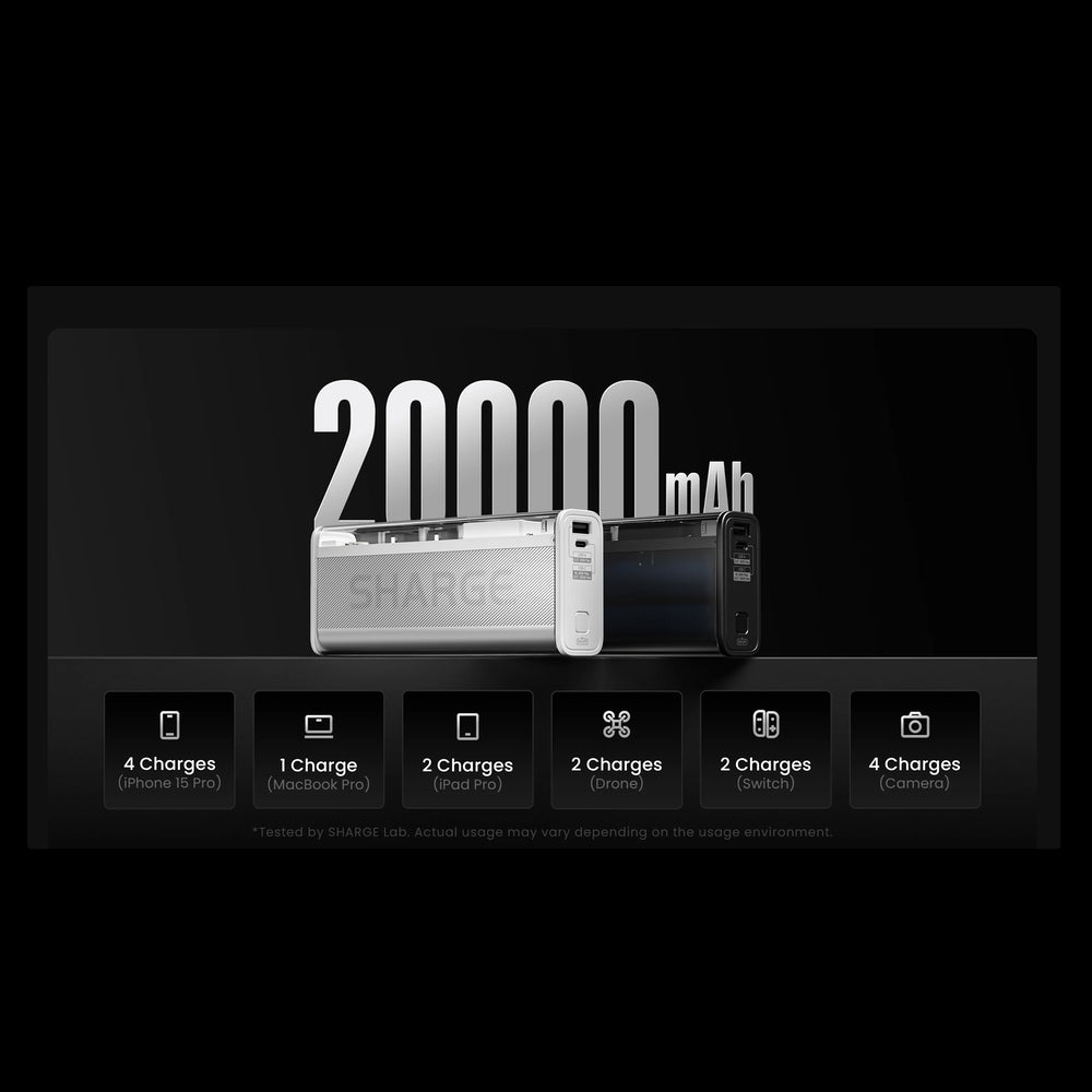 Accesorio sharge bateria shargeek 140 capacidad 20,000 mha color transparente