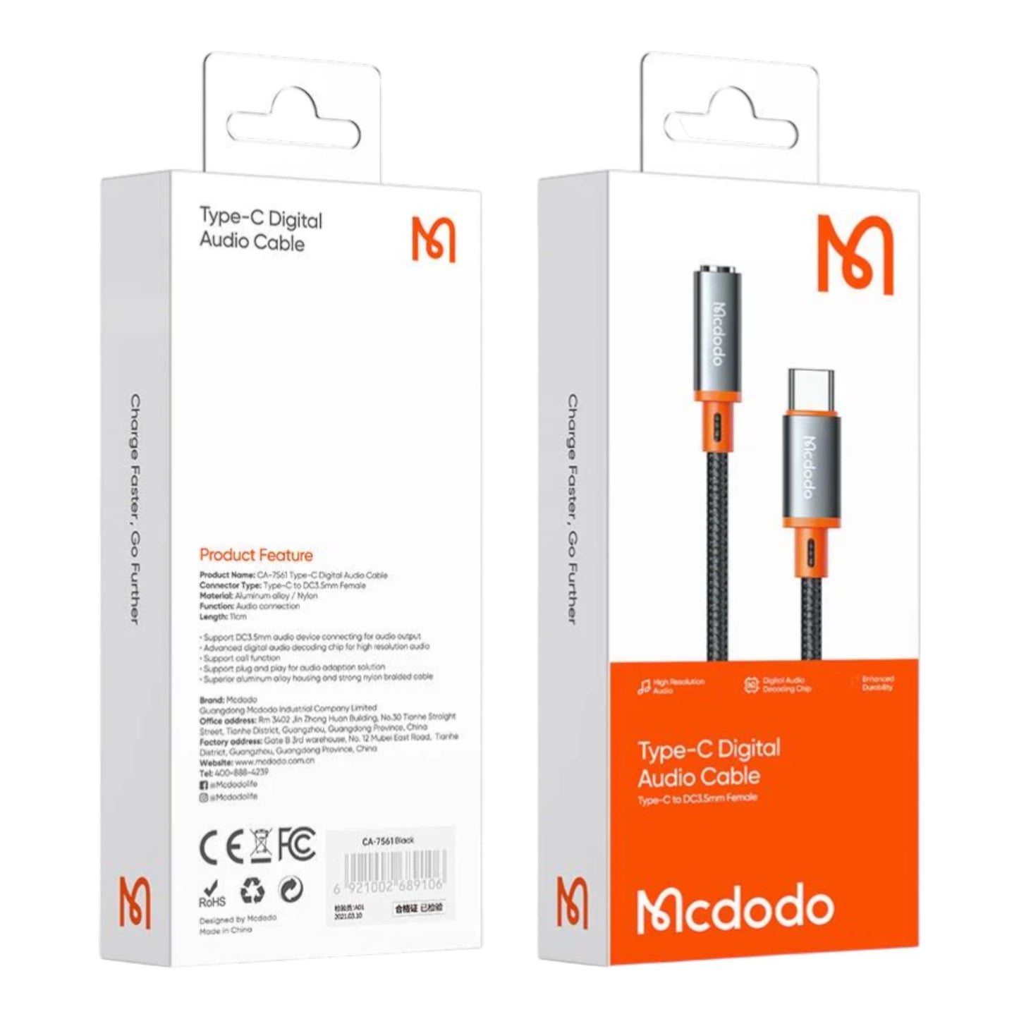 Adaptador McDodo Ca-7561 Tipo C a 3.5mm - Gris | TOP MOVIL Guatemala
