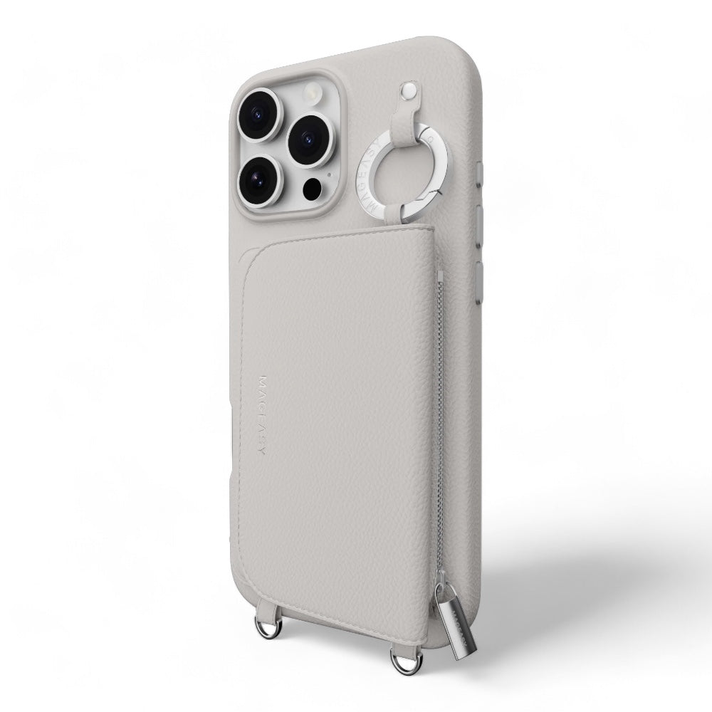 Estuche switcheasy wallet iphone 16 pro pouch m wallet phone case with stand color gris