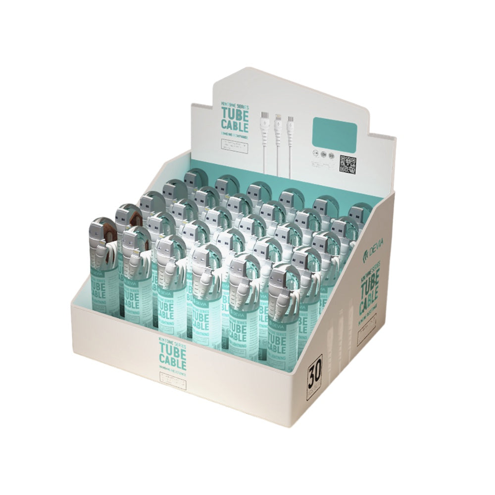 Cable devia micro usb kintone series tube cable suit ( 30pcs / suit) color blanco