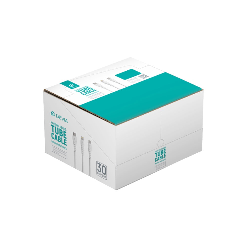 Cable devia micro usb kintone series tube cable suit ( 30pcs / suit) color blanco