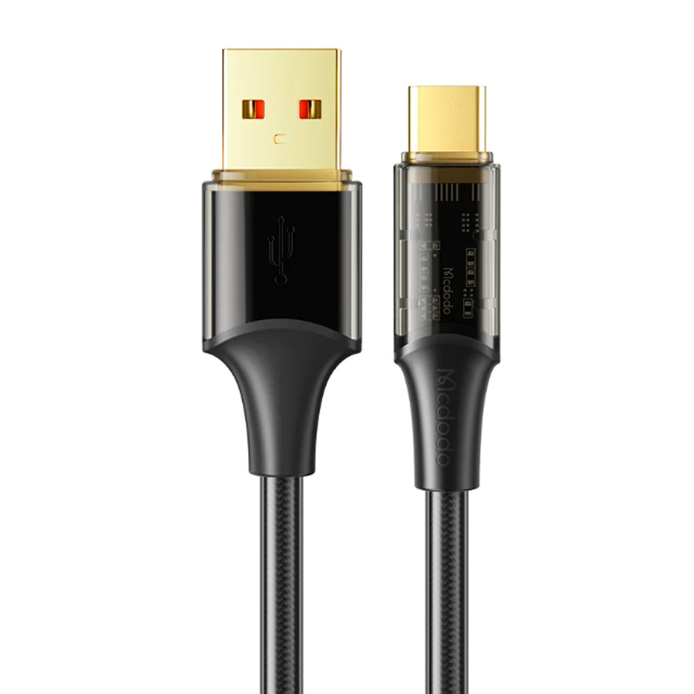 Cable mcdodo usb ca-2082 - 1.8 metros con la funcion de auto disconnect con pantalla para indicador usb a lightning color negro