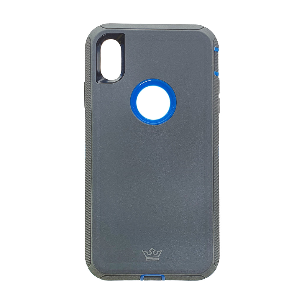 Case El Rey Defender - iPhone XS Max Gris/Azul | TOP MOVIL Guatemala