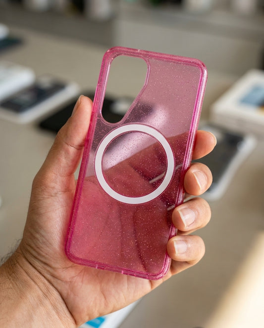 Estuche OtterBox Symmetry con MagSafe Samsung S25 Plus Color Glitter Rosado