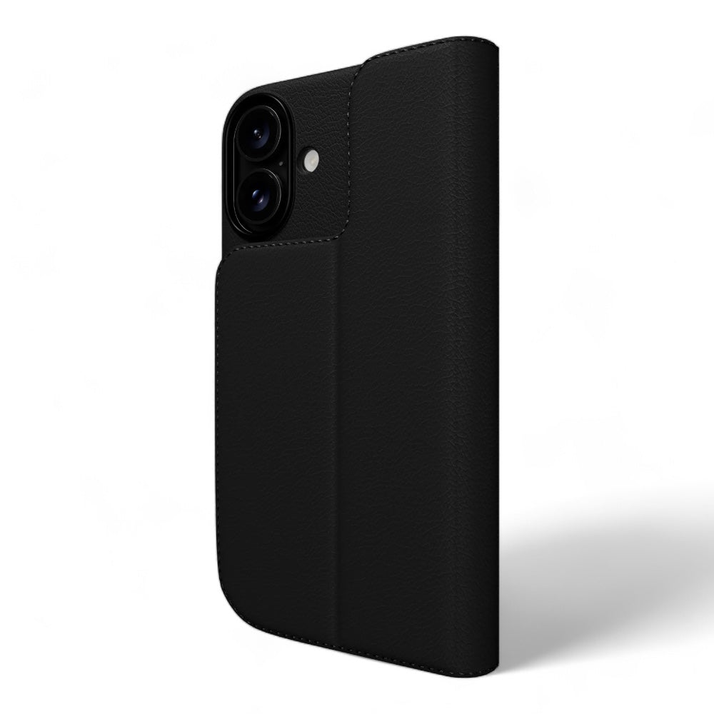 Estuche switcheasy folio iphone 16 plus card folio m leather flip phone case with stand color negro