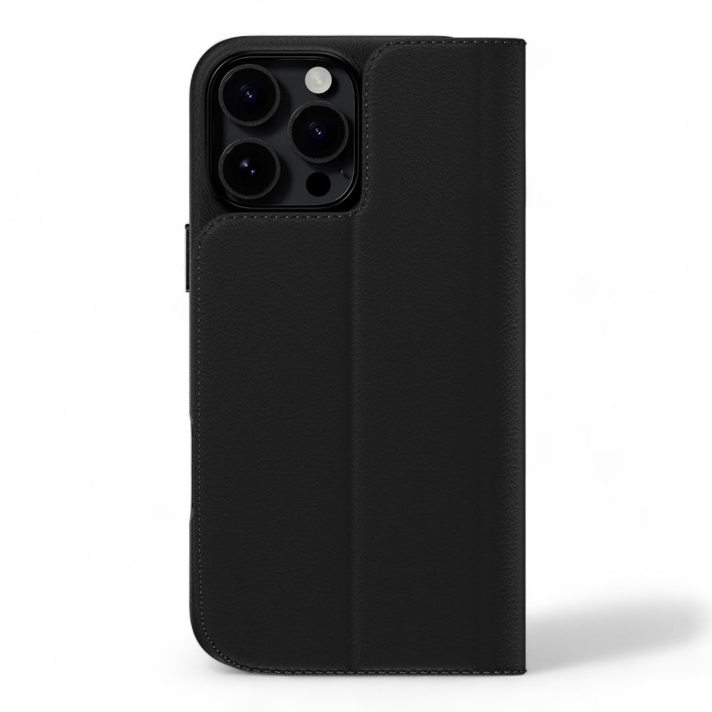 Estuche switcheasy folio iphone 16 pro card folio m leather flip phone case with stand color negro