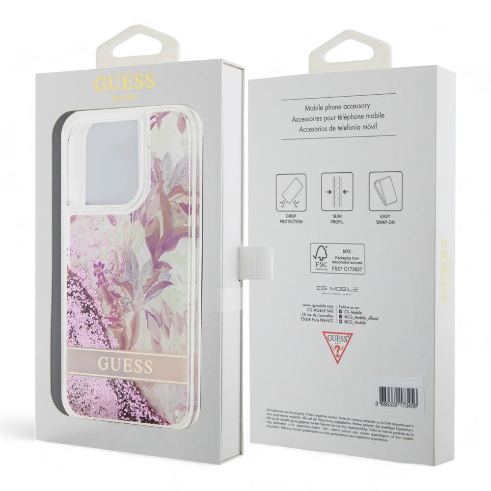 Estuche Guess Hard Case iPhone 15 Pro Glitter Pink - 0704506000060215
