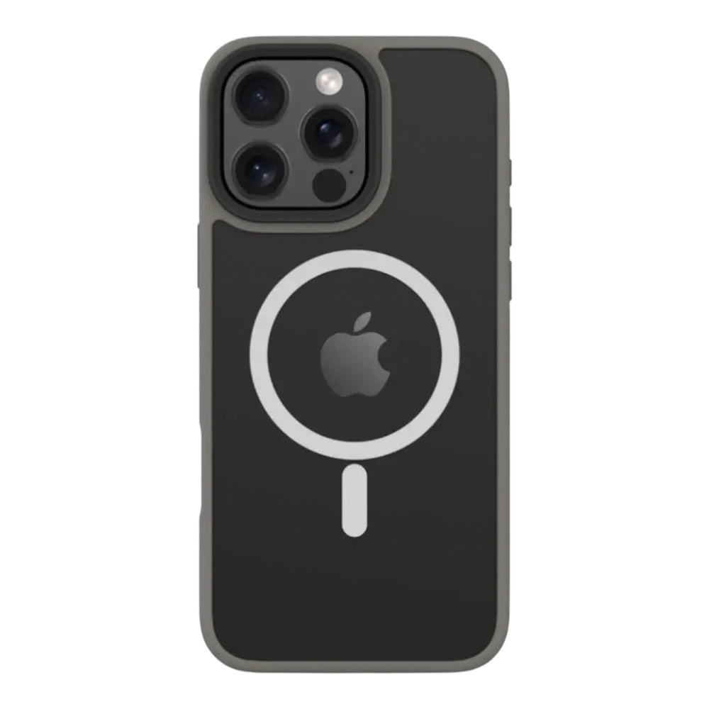 Estuche devia magsafe iphone 16 pino series magnetic shockproof case color gris/oscuro