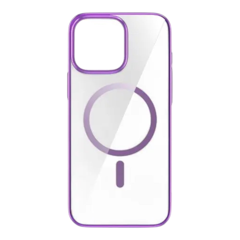 Estuche devia magsafe iphone 16 pro glimmer magnetic series case(pc) color rosado