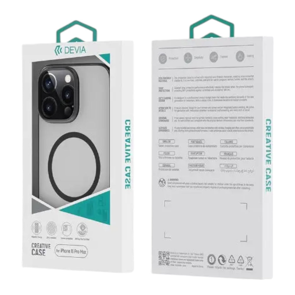 Estuche devia magsafe iphone 16 pro glimmer magnetic series case(pc) color rosado