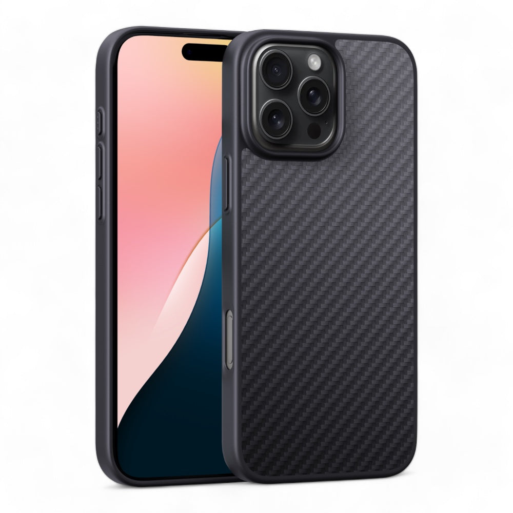 Estuche devia magsafe iphone 16 pro kevlar series ultra-thin magnetic shockproof case color negro