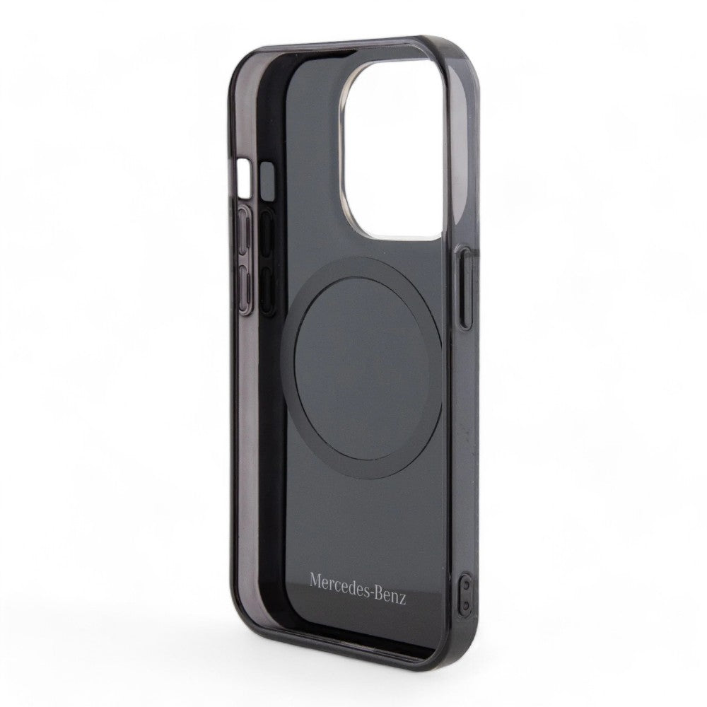 Estuche mercedes-benz magsafe iphone 15 tpu black double layer mafsafe compatible case mini stars pattern color negro