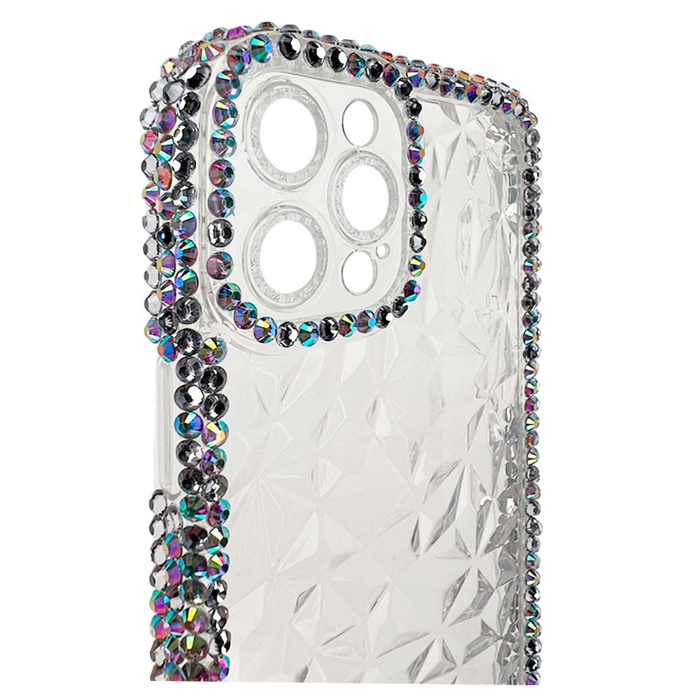 Estuche el rey marco iphone 13 pro max diamantes color transparente