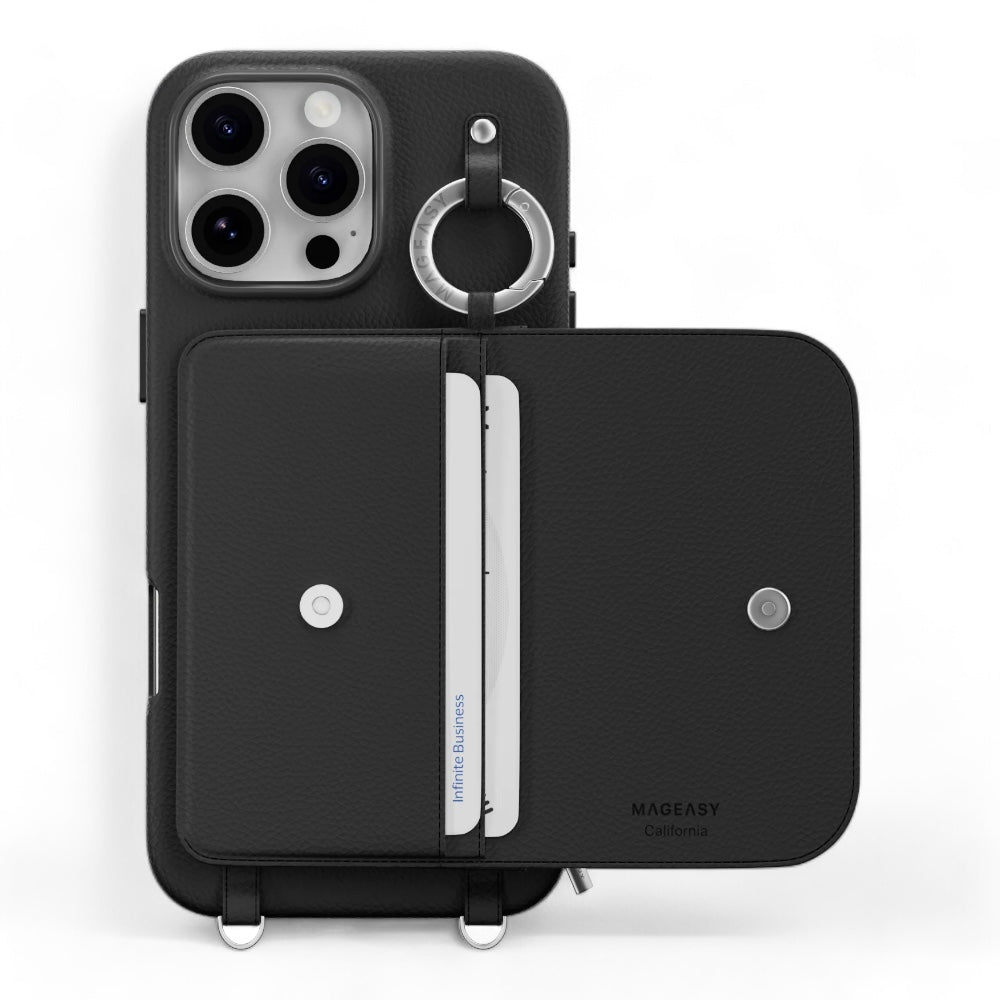 Estuche switcheasy wallet iphone 16 pro pouch m wallet phone case with stand color negro