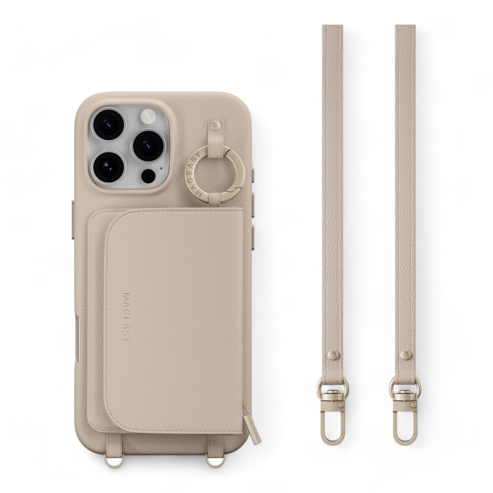 Estuche switcheasy wallet iphone 16 pro pouch m wallet phone case with stand color rosado arena