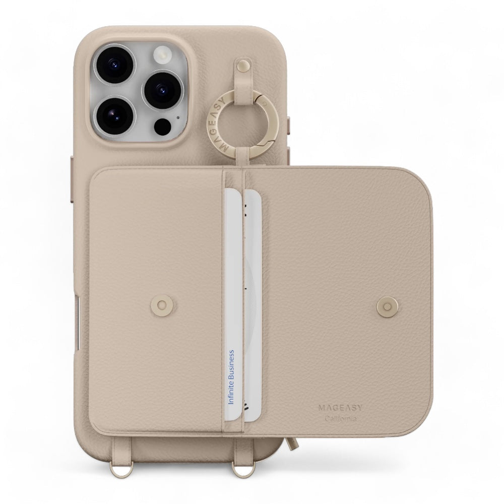 Estuche switcheasy wallet iphone 16 pro pouch m wallet phone case with stand color rosado arena