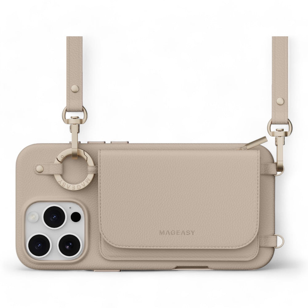 Estuche switcheasy wallet iphone 16 pro pouch m wallet phone case with stand color rosado arena