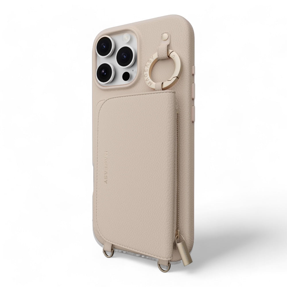 Estuche switcheasy wallet iphone 16 pro pouch m wallet phone case with stand color rosado arena