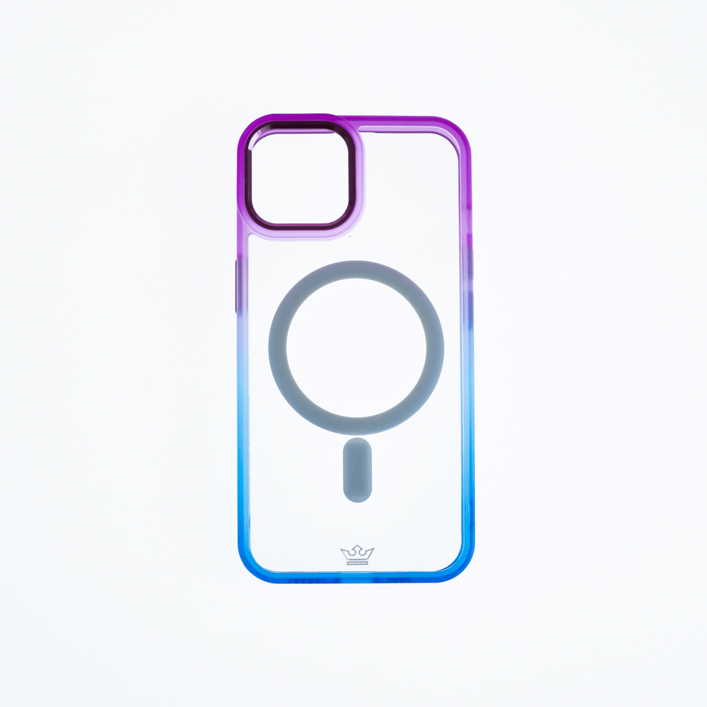 Estuche magsafe el rey degrade borde y magsafe apple iphone 13 pro max color morado / azul