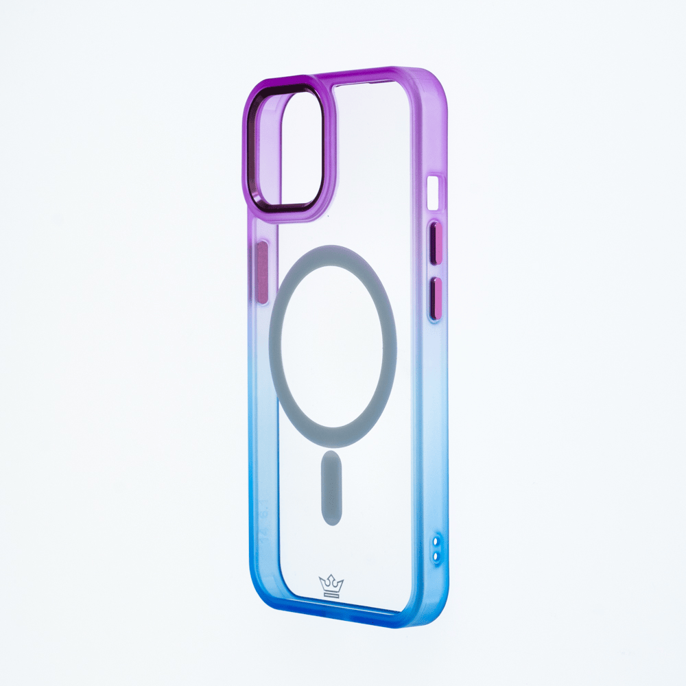 Estuche magsafe el rey degrade borde y magsafe apple iphone 13 pro max color morado / azul