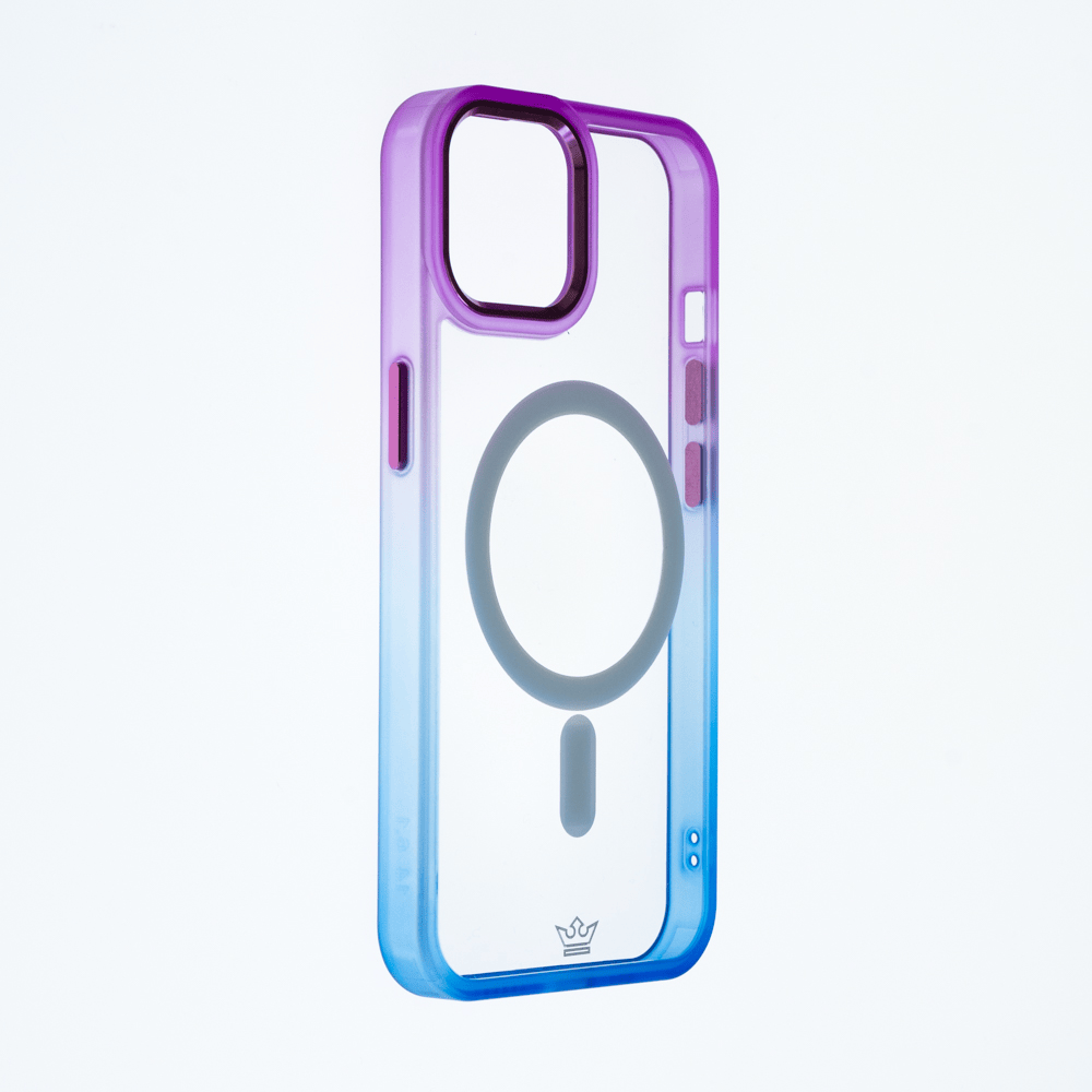 Estuche magsafe el rey degrade borde y magsafe apple iphone 13 pro max color morado / azul