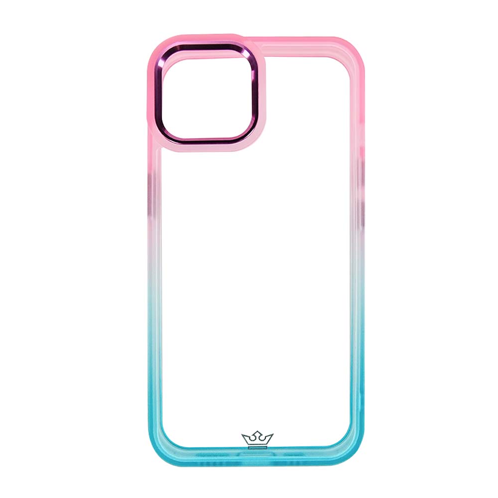 estuche clasico el rey degrade apple iphone 12 , iphone 12 pro color rosado / turquesa