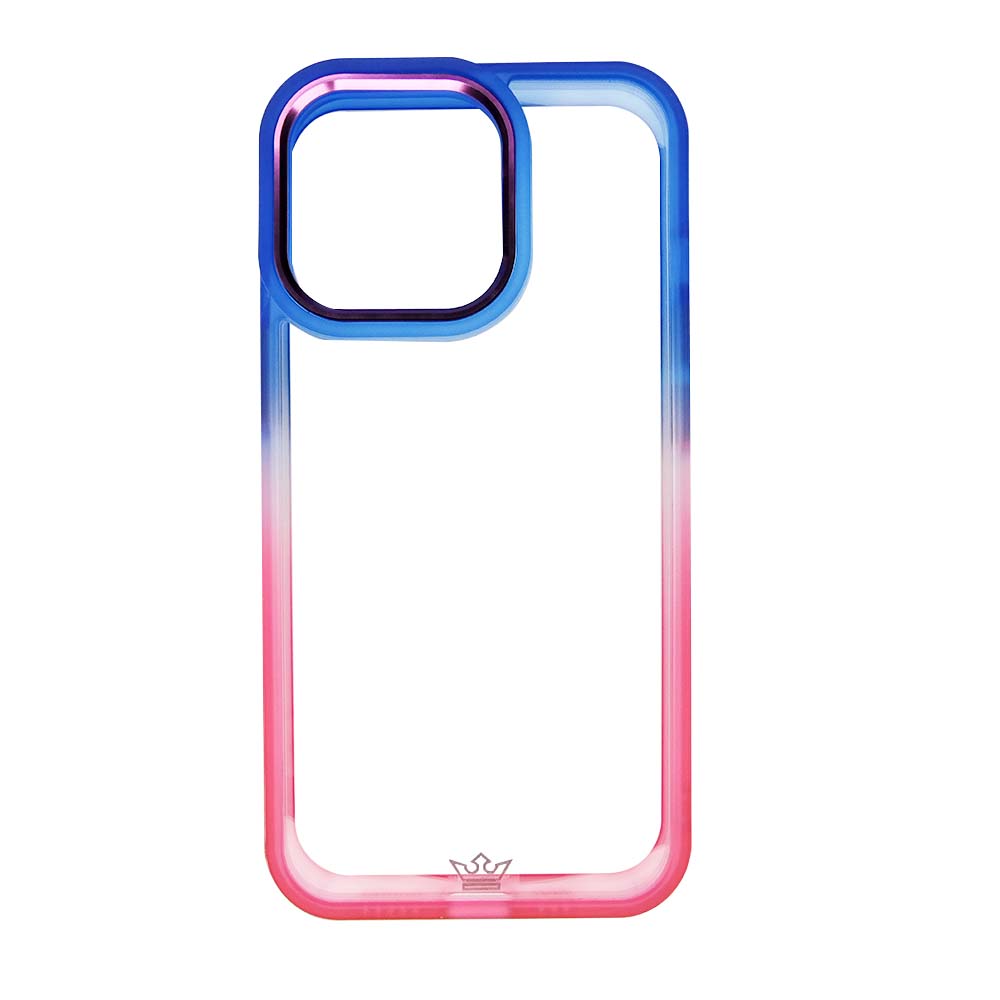 Estuche clasico el rey degrade apple iphone 12 , iphone 12 pro color azul / rosado