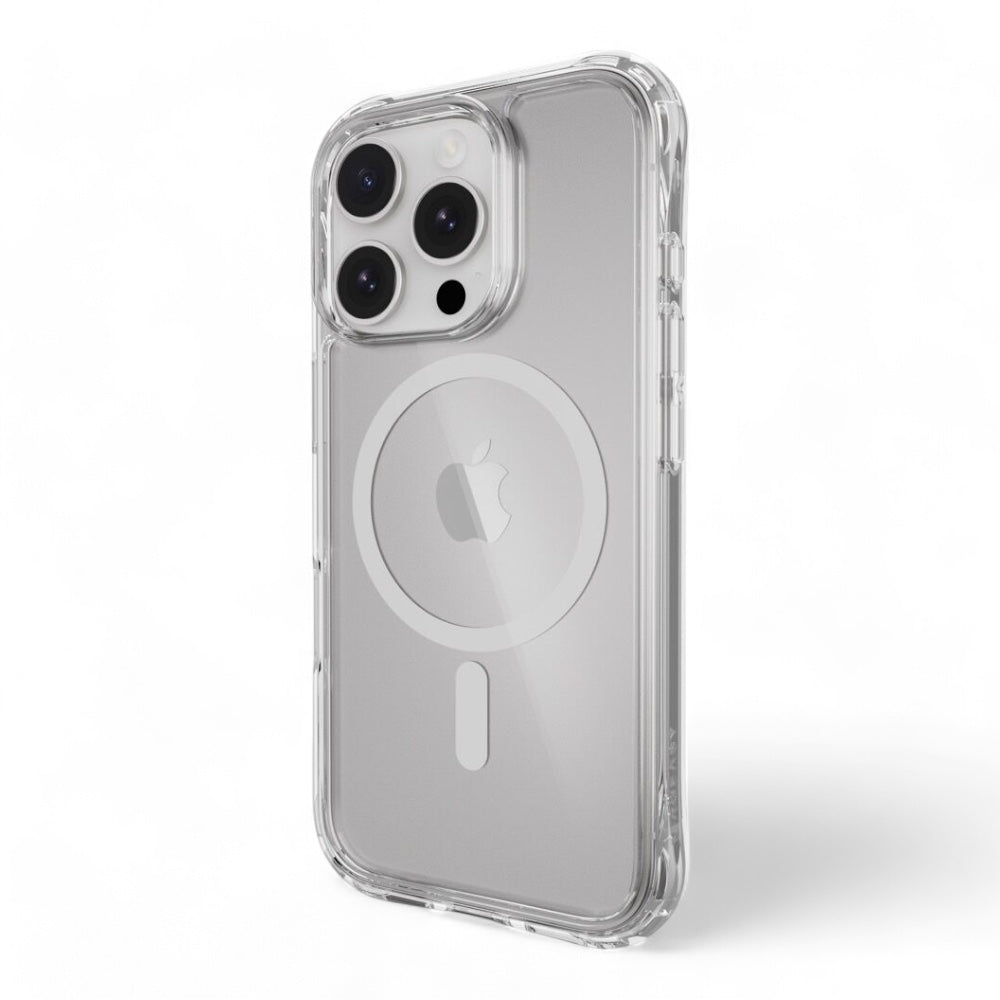 Estuche mageasy atom iphone 16 pro max atoms m shockproof protective clear case transparent color transparente