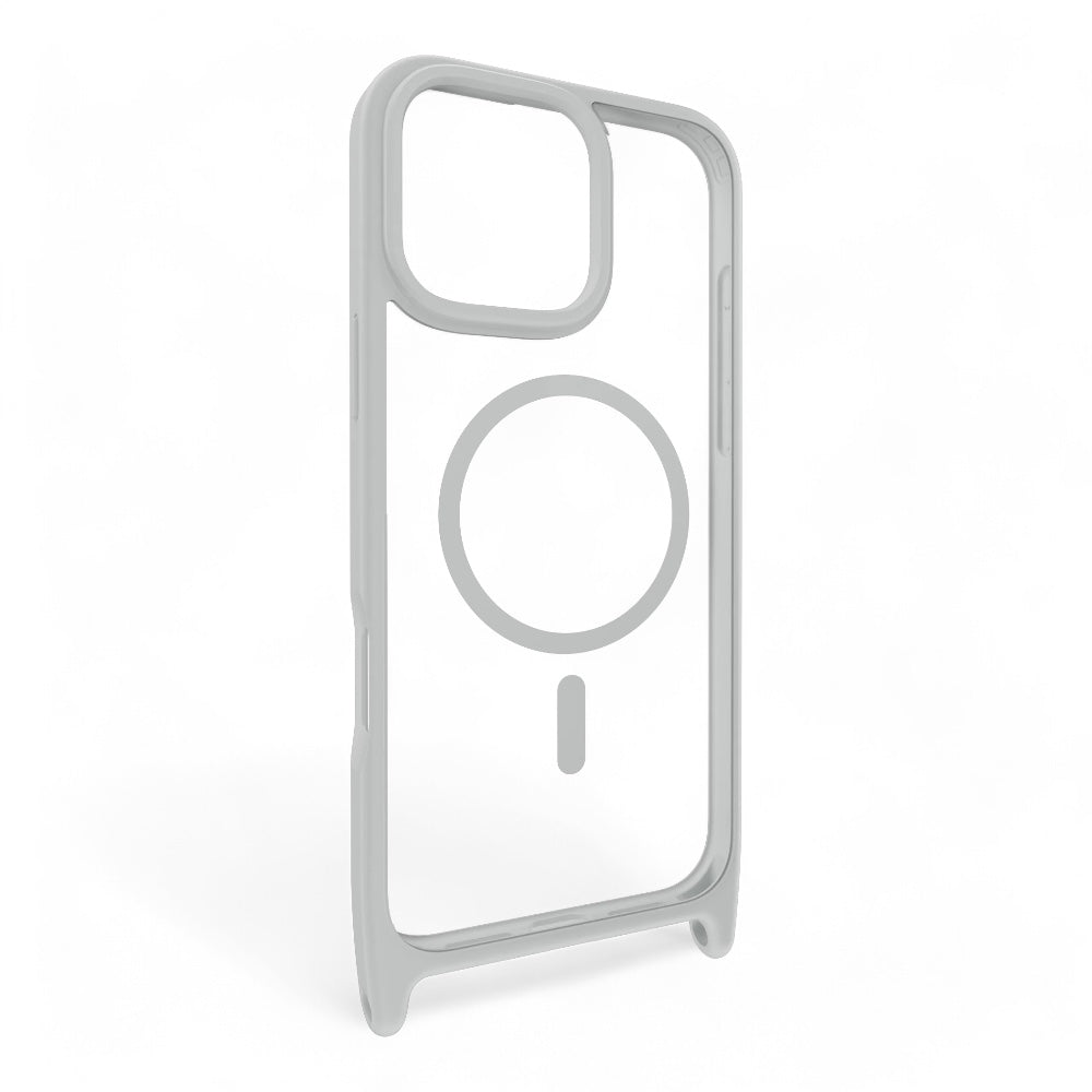 Estuche mageasy roam iphone 16 pro roam m shockproof protective case with lanyard color gris ceniza/gris claro