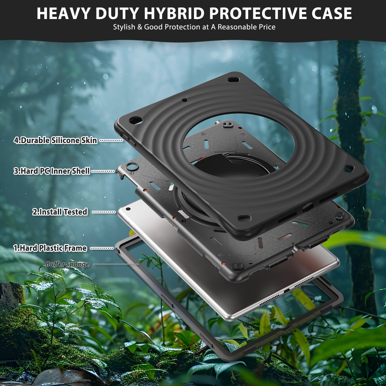 Estuche chief engineer b series modelo ipad 10.2 color negro con strap