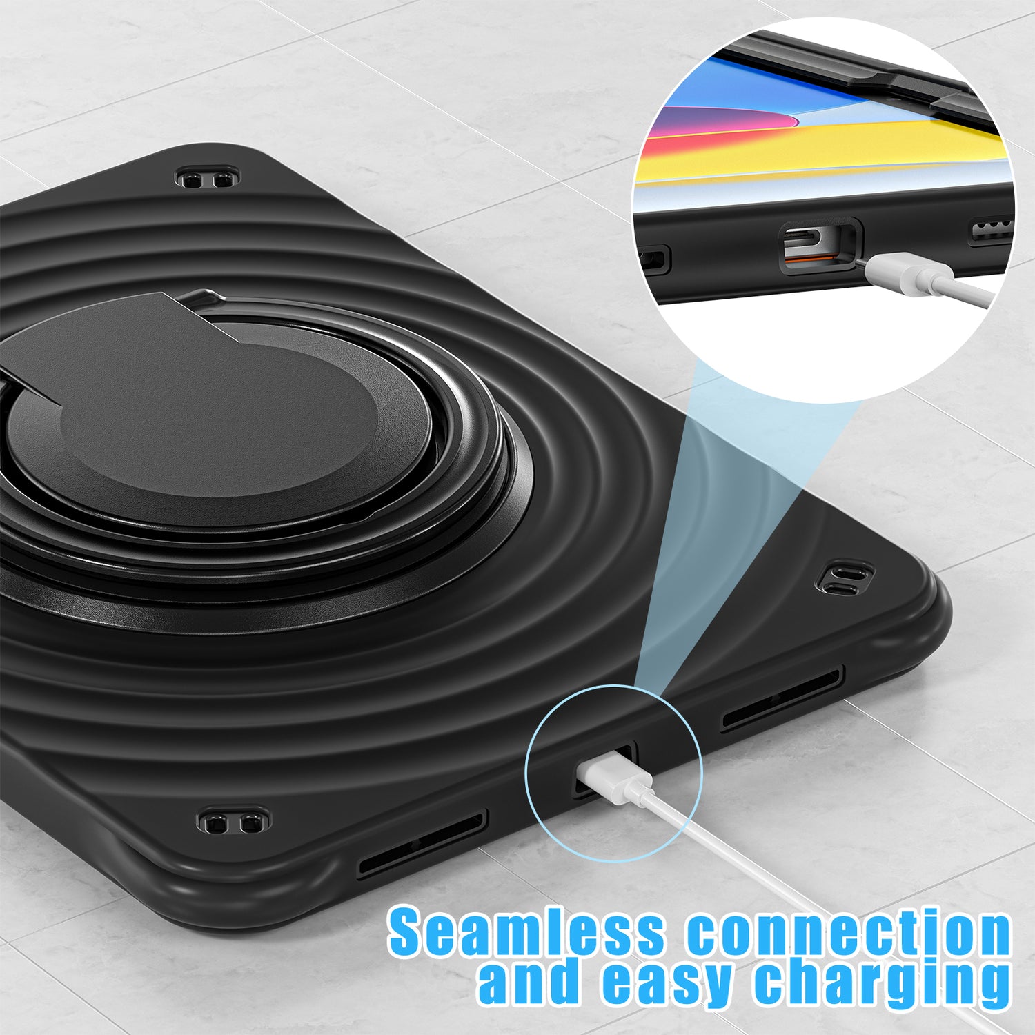 Estuche chief engineer b series modelo ipad 10 th color negro con strap