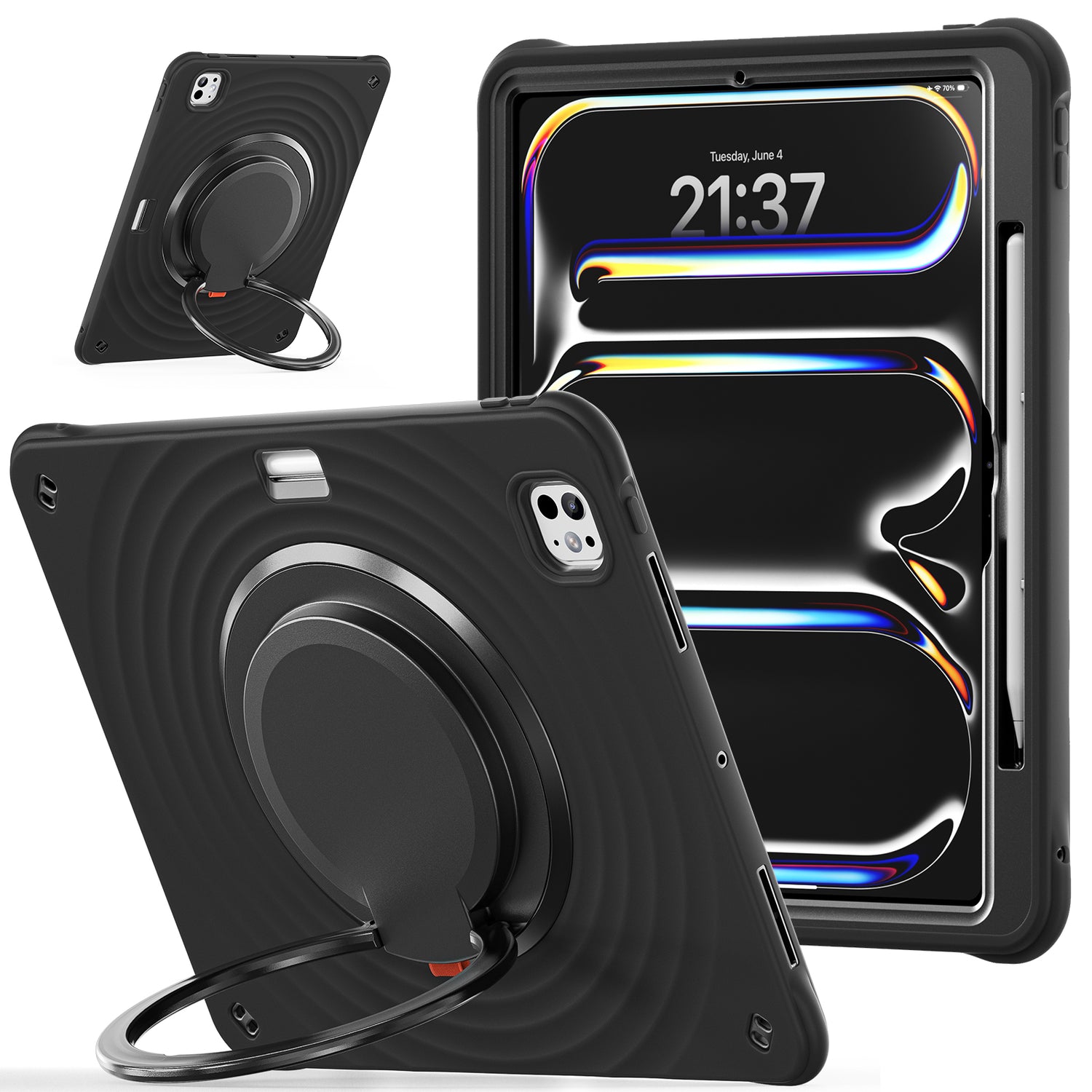 Estuche chief engineer b series modelo ipad pro 13 2024 color negro con strap