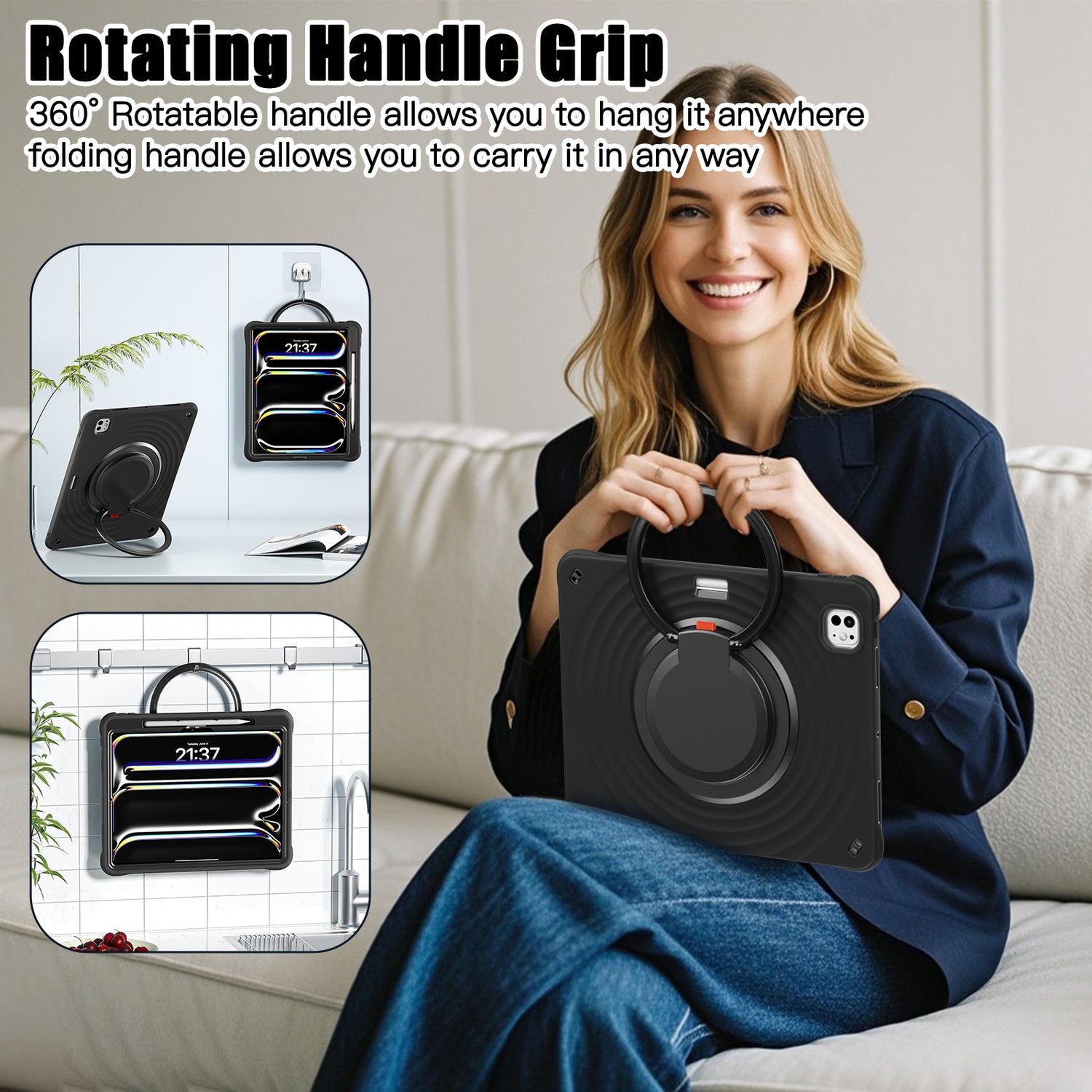 Estuche chief engineer b series modelo ipad pro 13 2024 color negro con strap