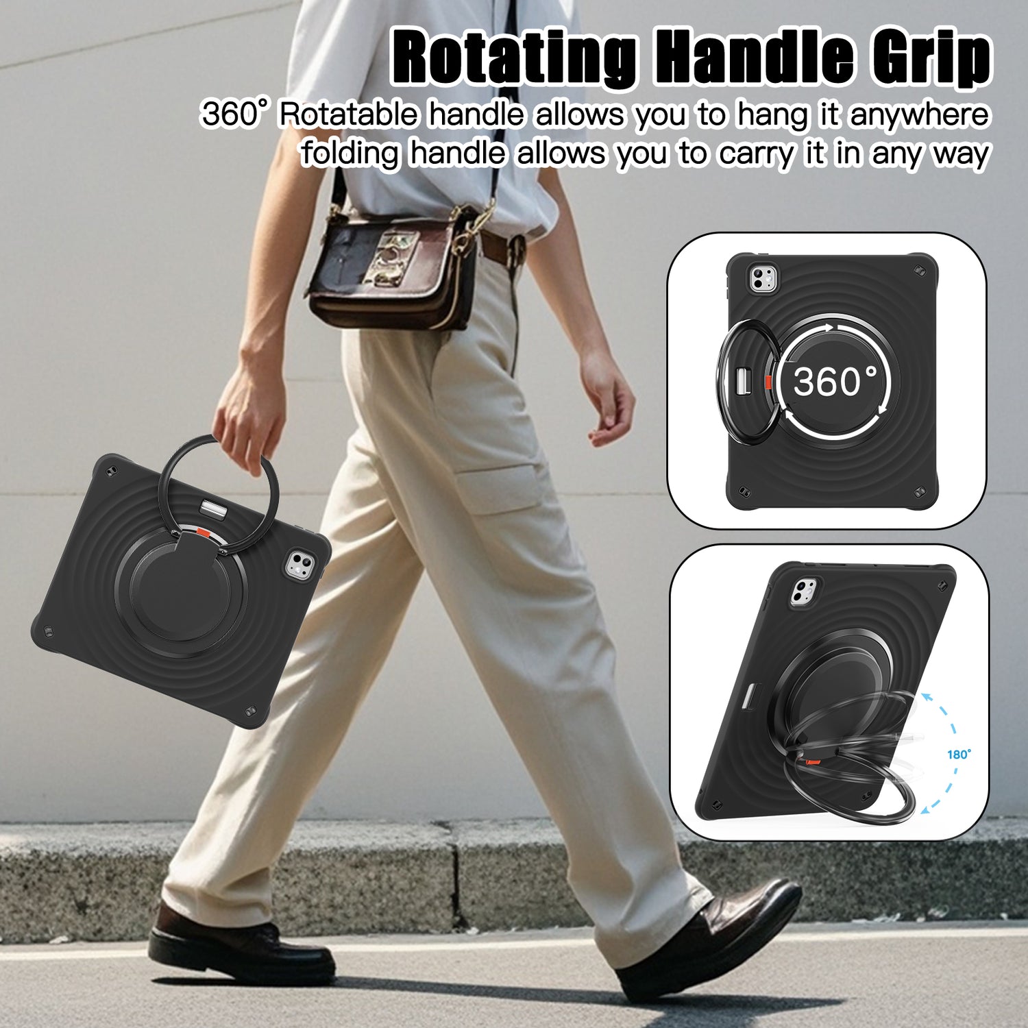 Estuche chief engineer b series modelo ipad pro 13 2024 color negro con strap