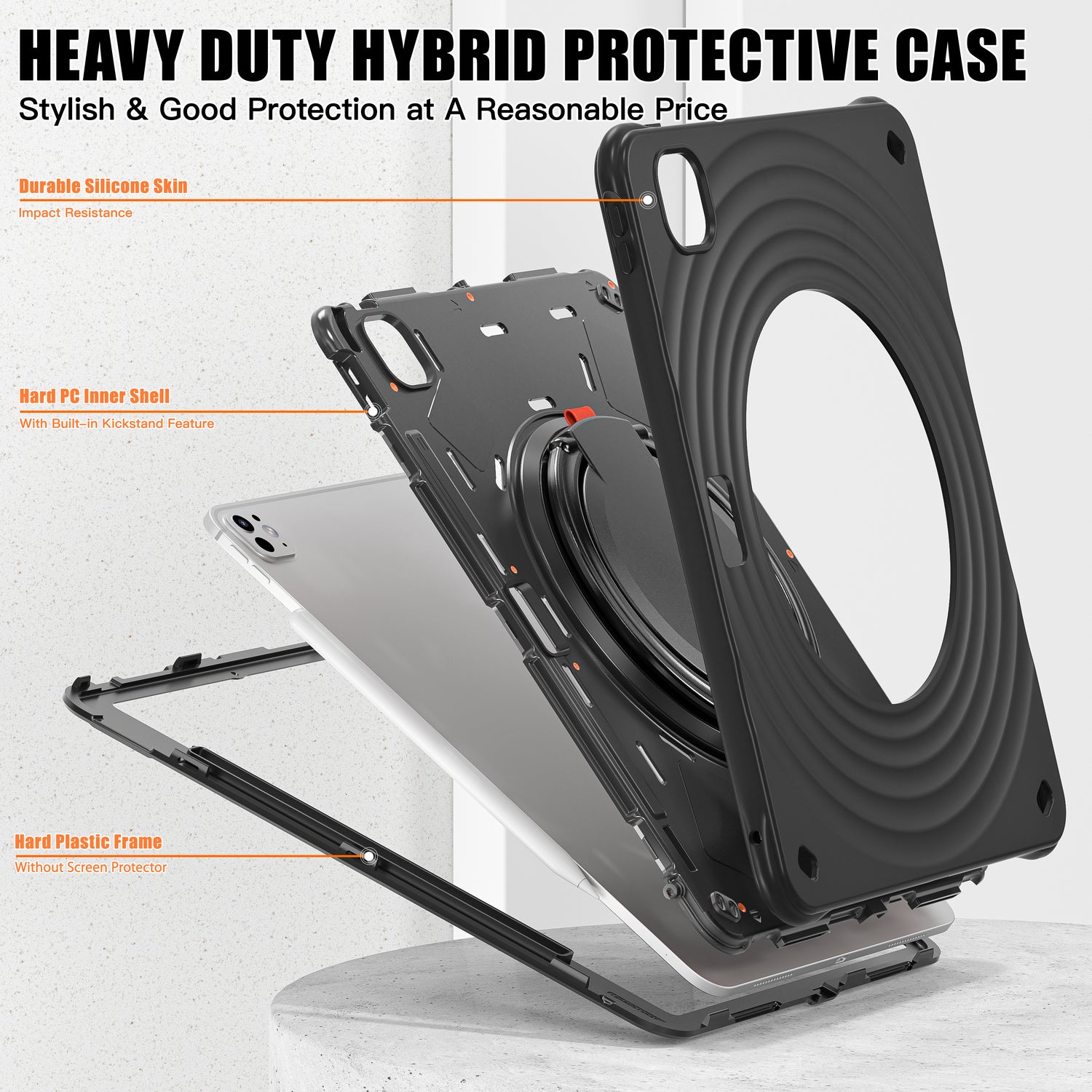 Estuche chief engineer b series modelo ipad pro 13 2024 color negro con strap