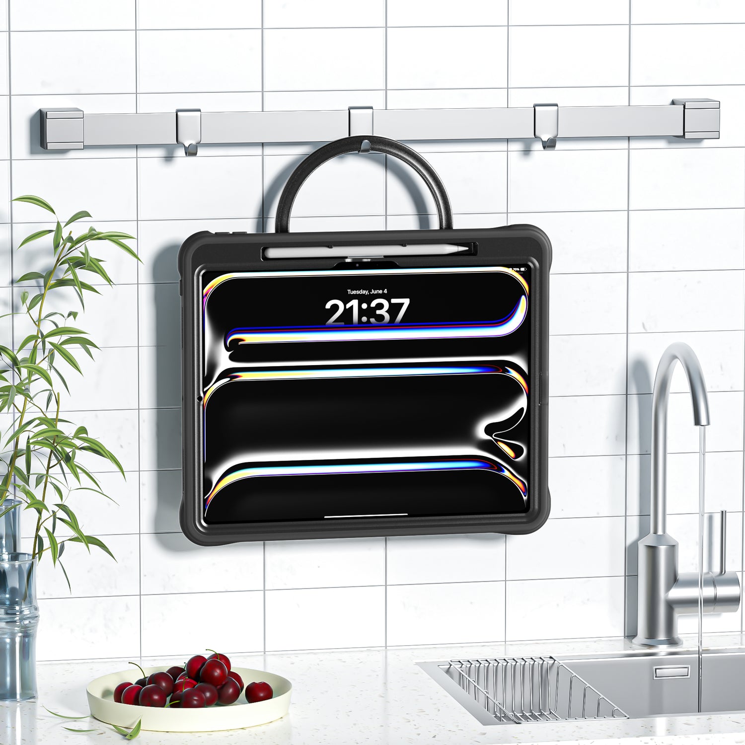 Estuche chief engineer b series modelo ipad pro 13 2024 color negro con strap