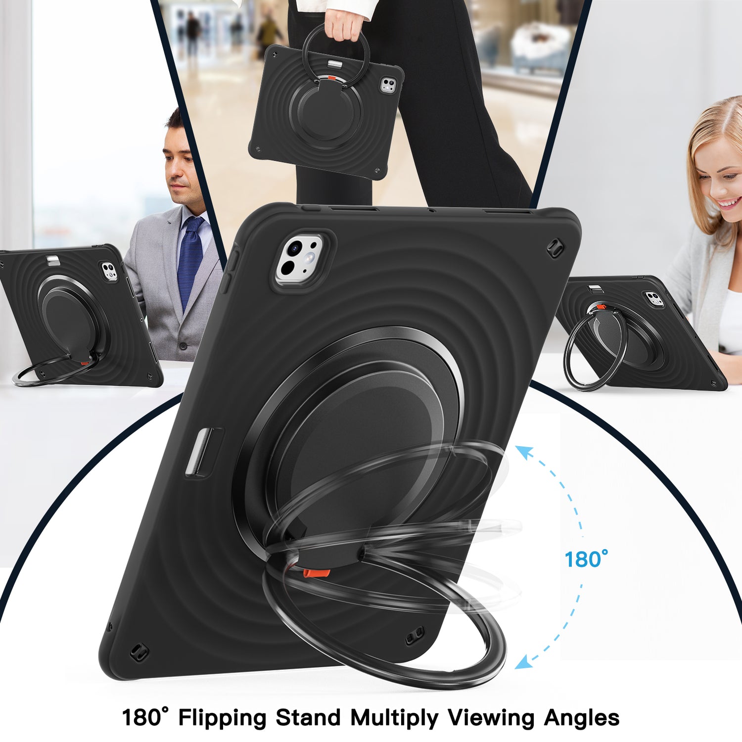 Estuche chief engineer b series modelo ipad pro 13 2024 color negro con strap