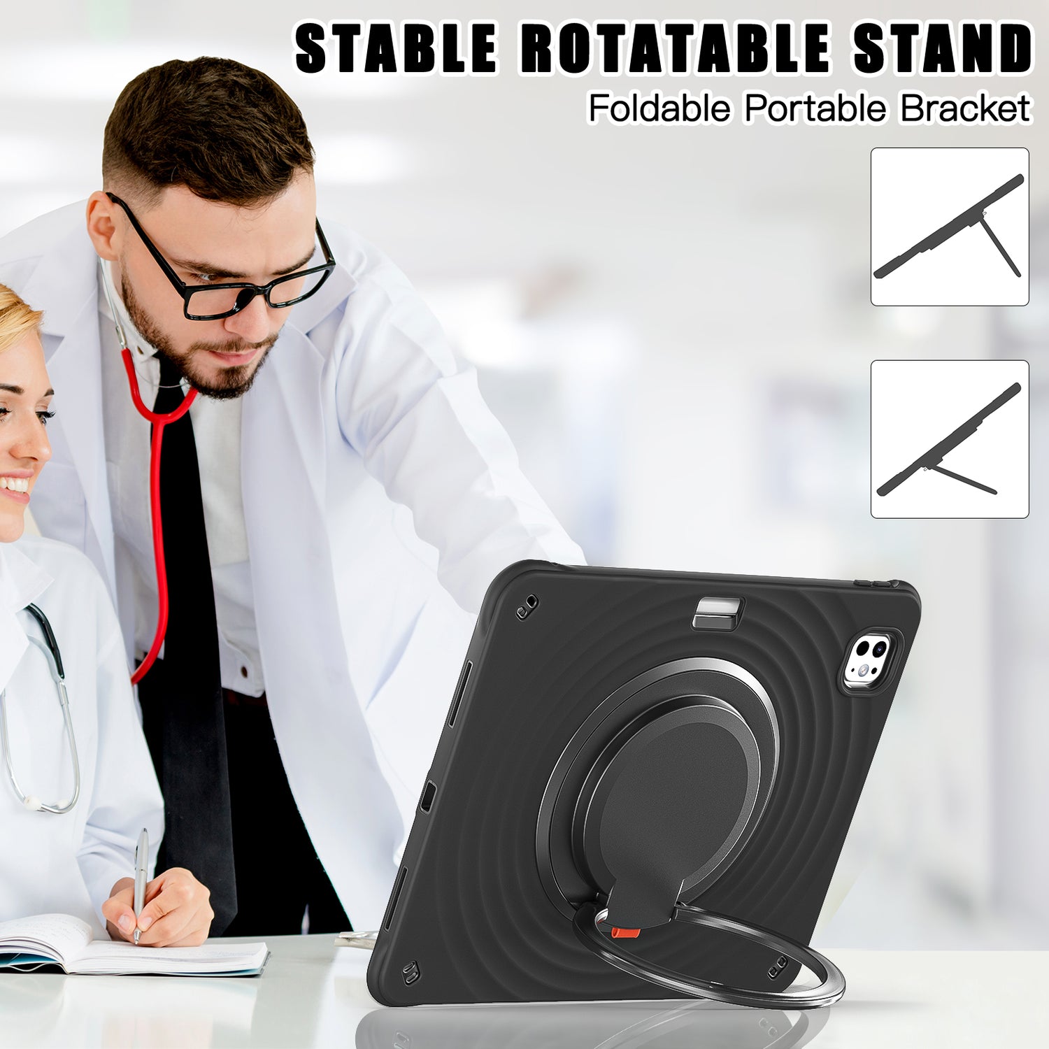 Estuche chief engineer b series modelo ipad pro 13 2024 color negro con strap