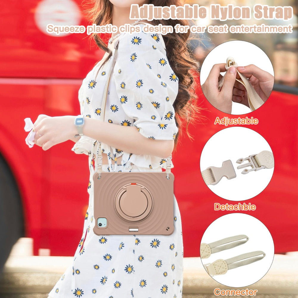 Estuche chief engineer b series modelo ipad air 11 2024 color cafe con strap