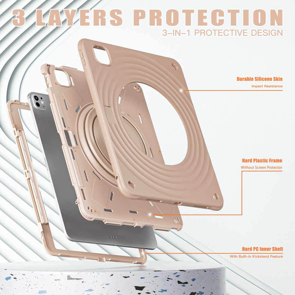 Estuche chief engineer b series modelo ipad pro 13 2024 color cafe con strap