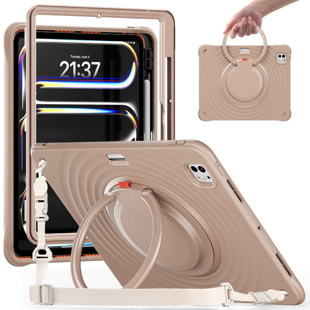 Estuche chief engineer b series modelo ipad pro 13 2024 color cafe con strap