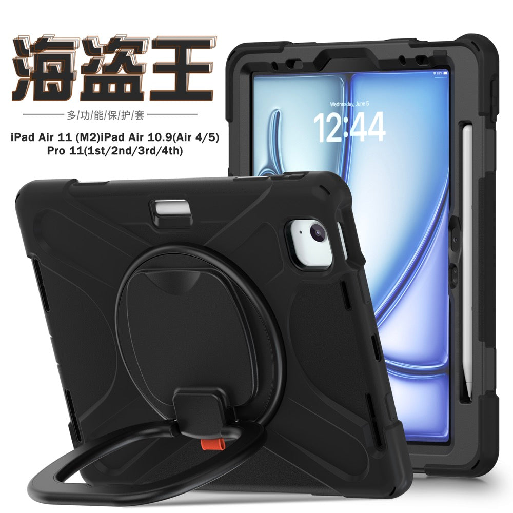 Estuche pirate b series modelo ipad air 11 2024 color negro con strap