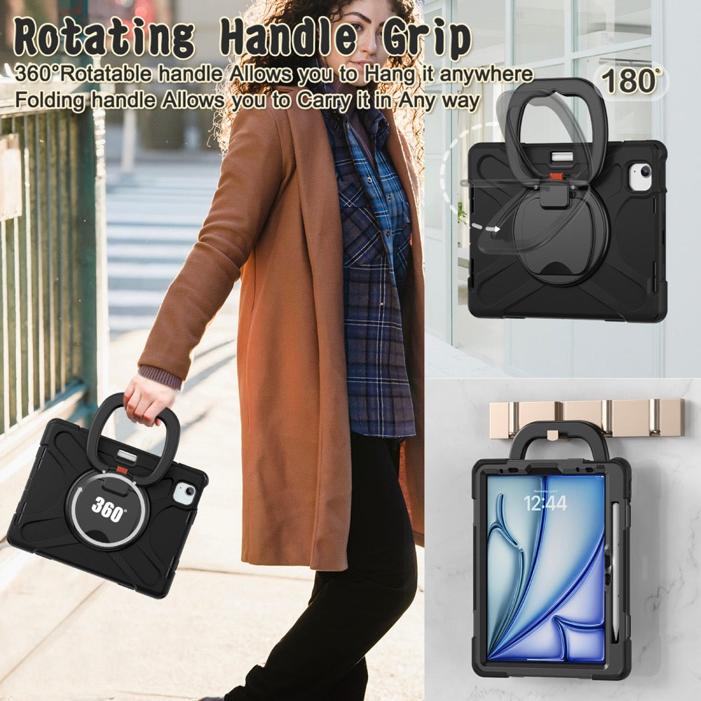 Estuche pirate b series modelo ipad air 11 2024 color negro con strap