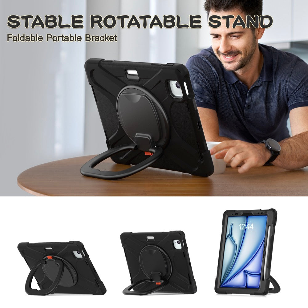 Estuche pirate b series modelo ipad air 11 2024 color negro con strap