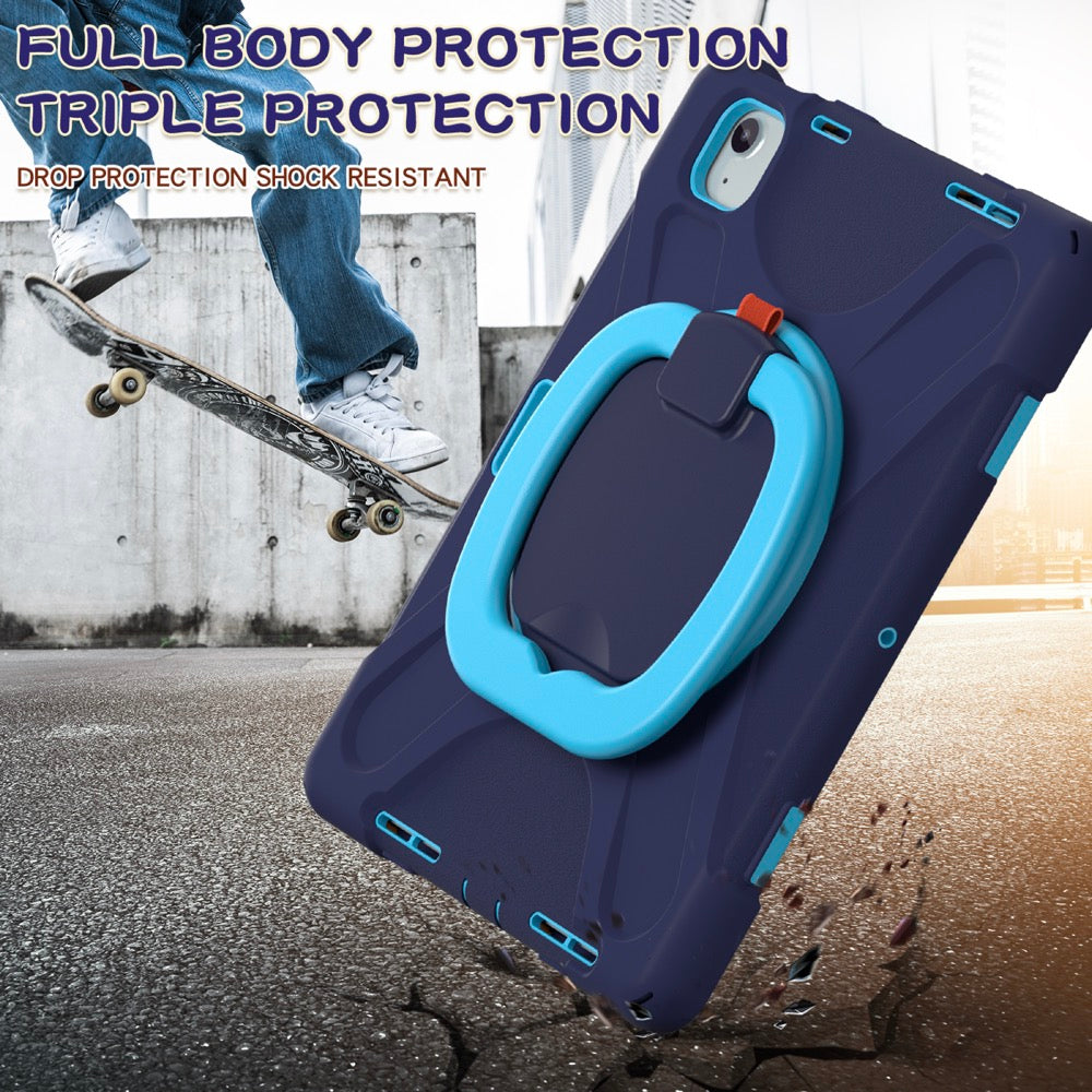 Estuche pirate b series modelo ipad air 11 2024 color azul marino / celeste con strap