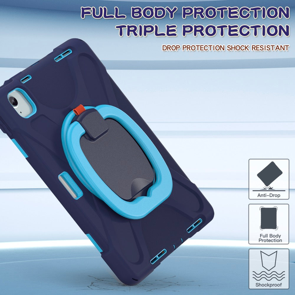 Estuche pirate b series modelo ipad air 11 2024 color azul marino / celeste con strap