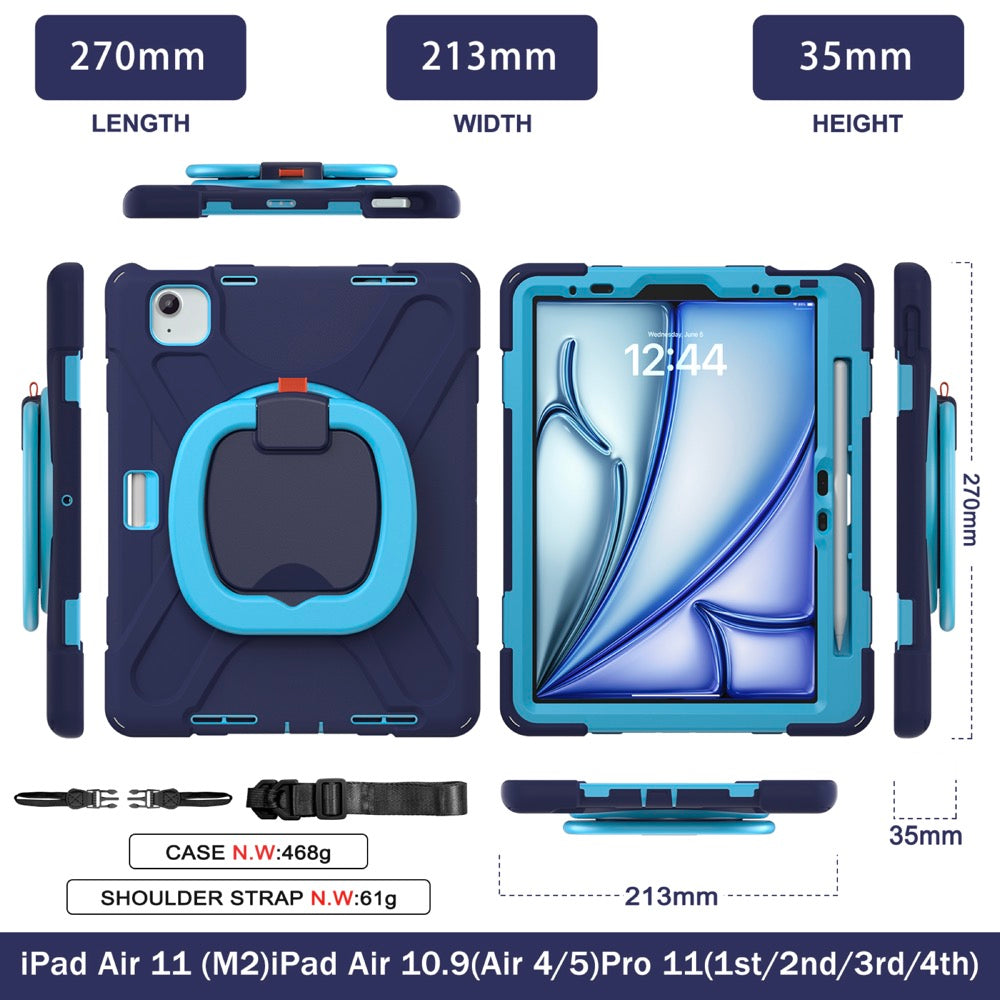Estuche Pirate B Series para iPad Air 11 2024 - Azul Marino/Celeste - 0714000012
