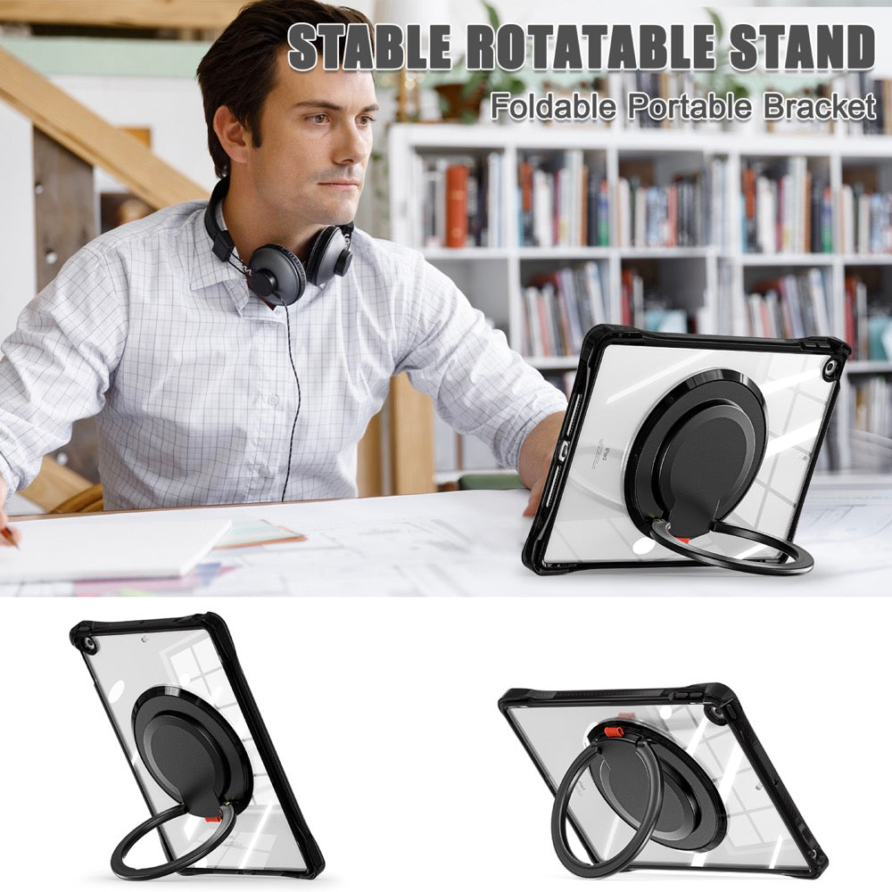 Estuche transparent b series modelo ipad 10.2 color negro con strap