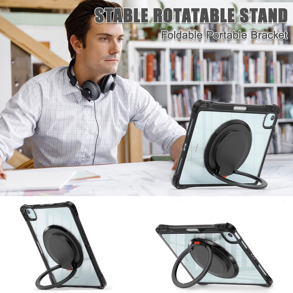 Estuche transparent b series modelo ipad air 11 2024 color negro con strap